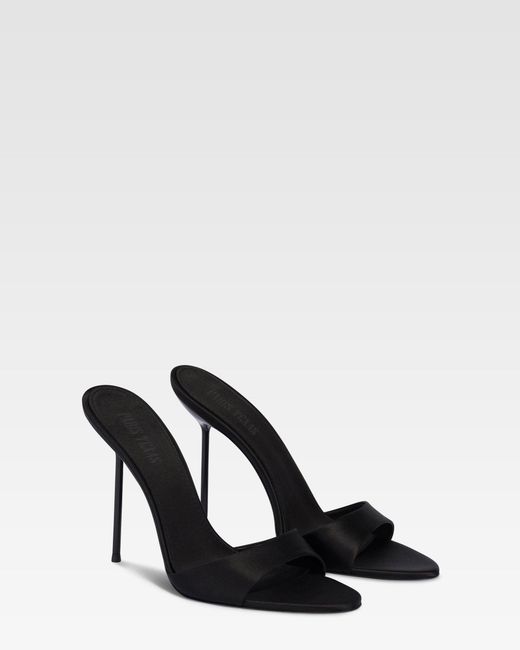 Paris Texas White Satin Mule