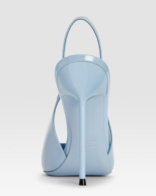 Paris Texas Blue Patent Leather Slingback