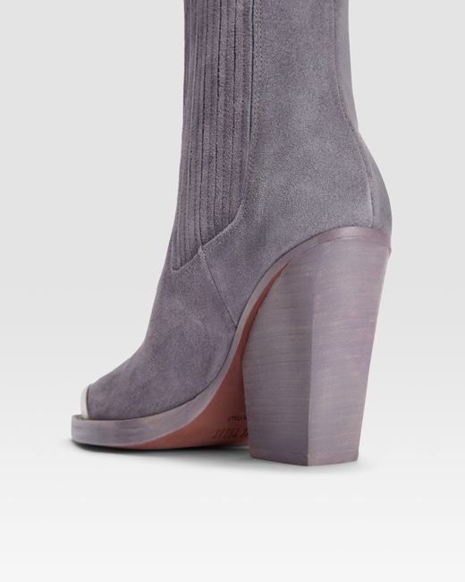 Paris Texas Purple Suede Western Ankle Boot