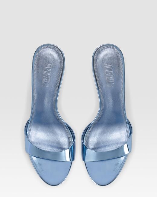 Paris Texas Blue Mirrored Leather Mule