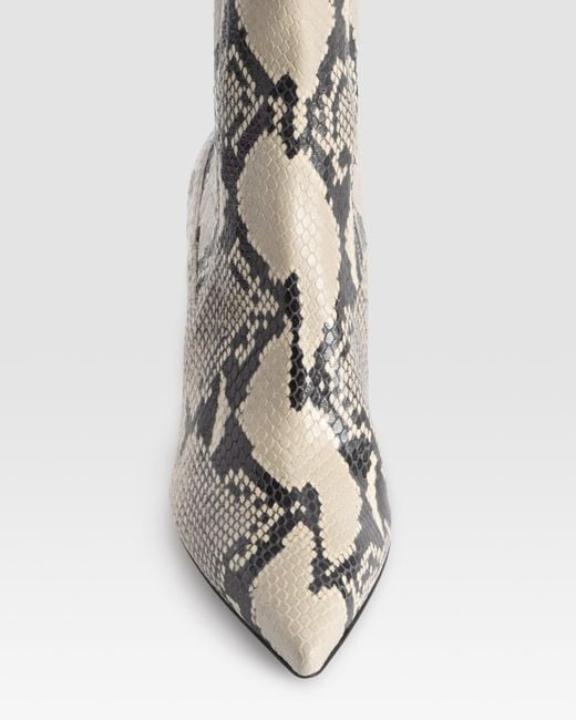 Paris Texas White Python-Print Ankle Boot