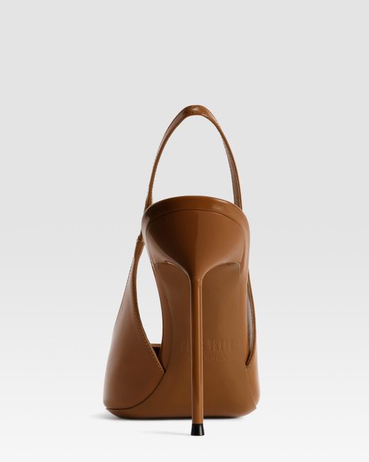 Paris Texas Brown Patent Leather Slingback