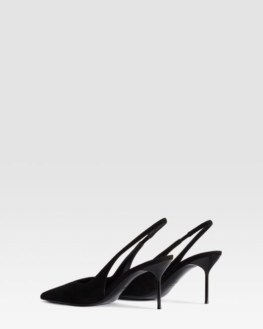 Paris Texas Black Suede Slingback