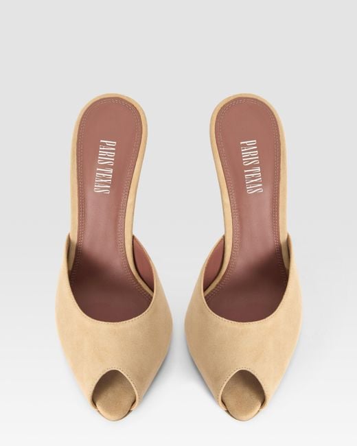 Paris Texas Natural Suede Open-Toe Mule
