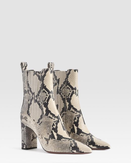 Paris Texas White Python-Print Ankle Boot