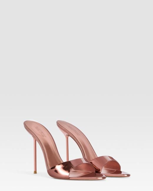 Paris Texas Pink Mirrored Leather Mule