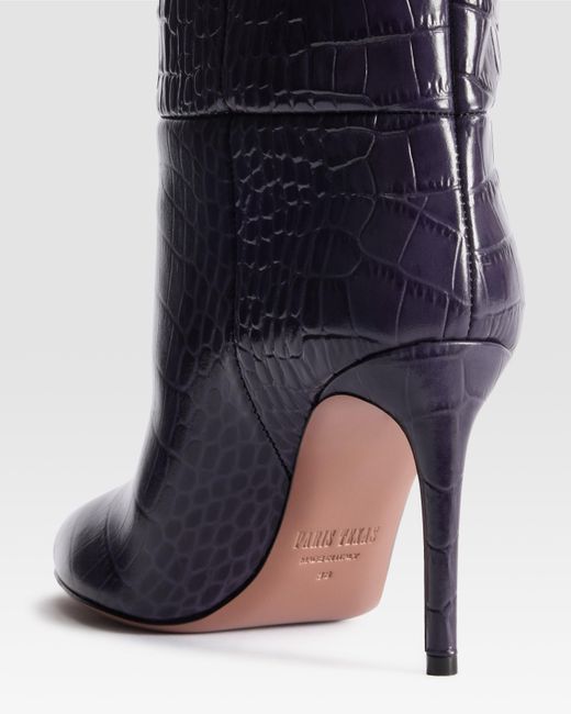 Paris Texas Blue Croco-Print Boot