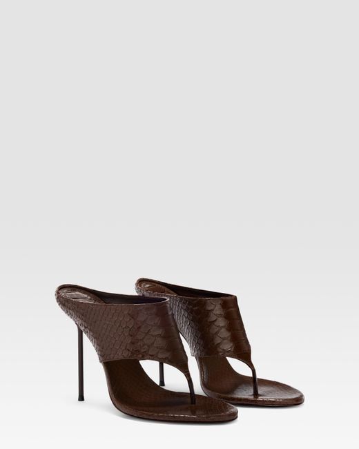 Paris Texas Brown Thong Mule