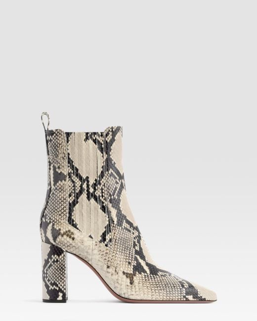 Paris Texas White Python-Print Ankle Boot