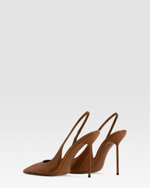 Paris Texas Brown Patent Leather Slingback