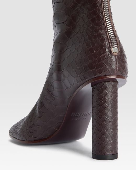 Paris Texas Brown Python-Print Ankle Boot