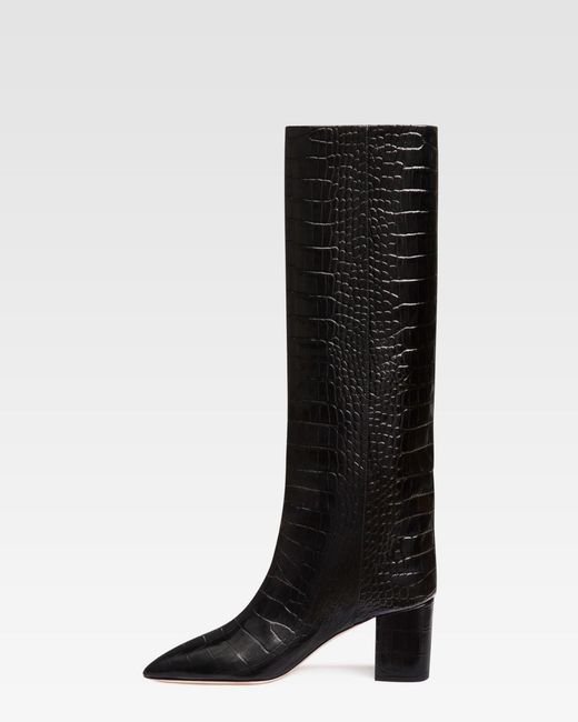Paris Texas Black Embossed Leather Boot