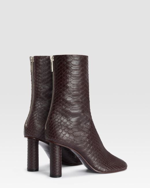 Paris Texas Brown Python-Print Ankle Boot