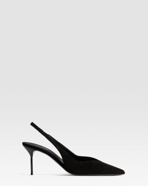 Paris Texas Black Suede Slingback