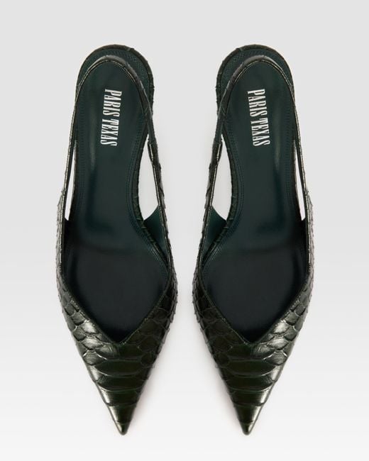 Paris Texas Multicolor Python-Print Leather Slingback