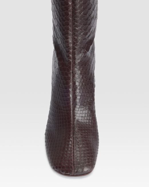 Paris Texas Brown Python-Print Ankle Boot
