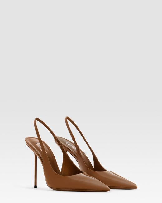 Paris Texas Brown Patent Leather Slingback