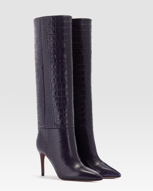 Paris Texas Blue Croco-Print Boot