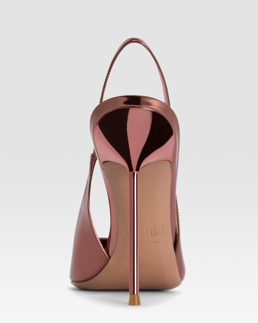 Paris Texas Pink Mirrored Leather Slingback