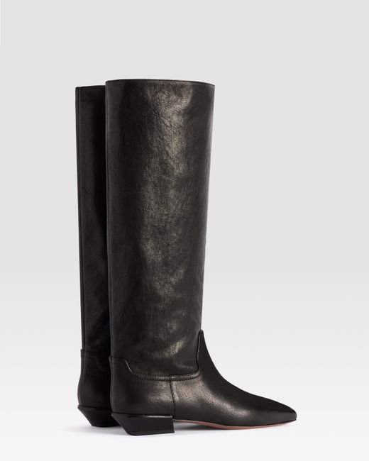 Paris Texas Black Leather Boot