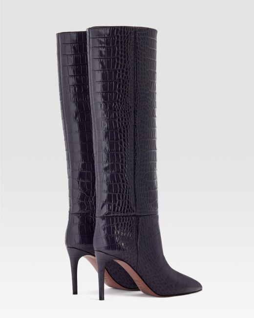 Paris Texas Blue Croco-Print Boot