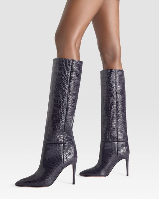 Paris Texas Blue Croco-Print Boot