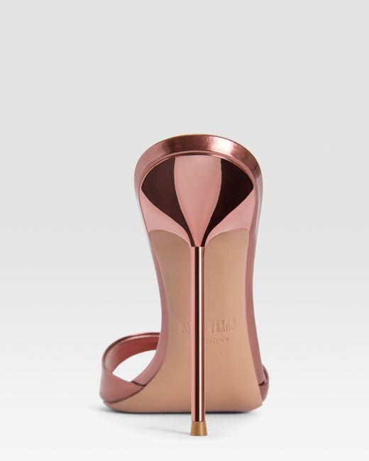 Paris Texas Pink Mirrored Leather Mule