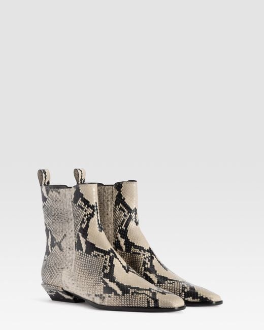 Paris Texas Natural Python-Print Ankle Boot