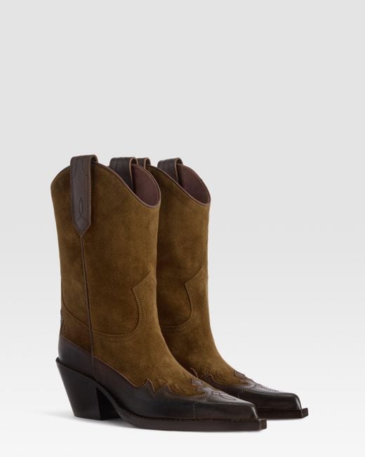 Paris Texas Brown Suede Western Boot