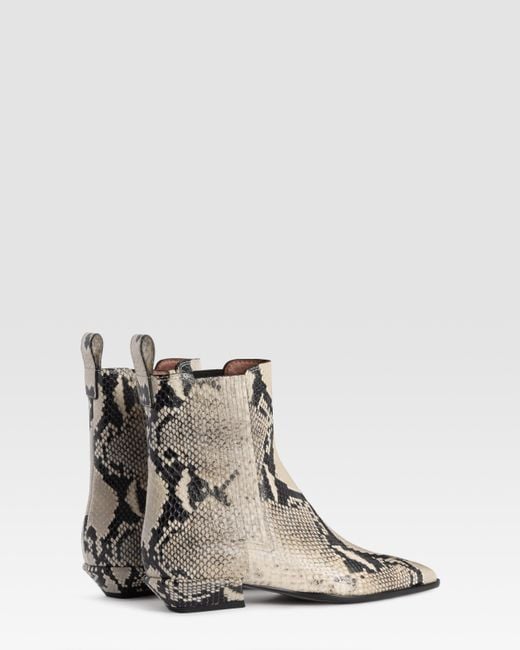 Paris Texas Natural Python-Print Ankle Boot