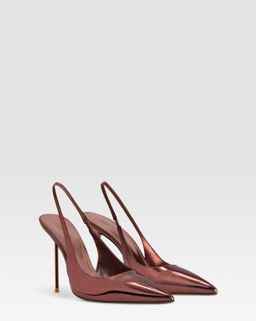 Paris Texas Pink Mirrored Leather Slingback