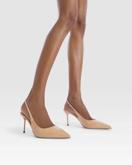Paris Texas Natural Patent Leather Slingback