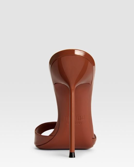 Paris Texas Brown Patent Leather Mule
