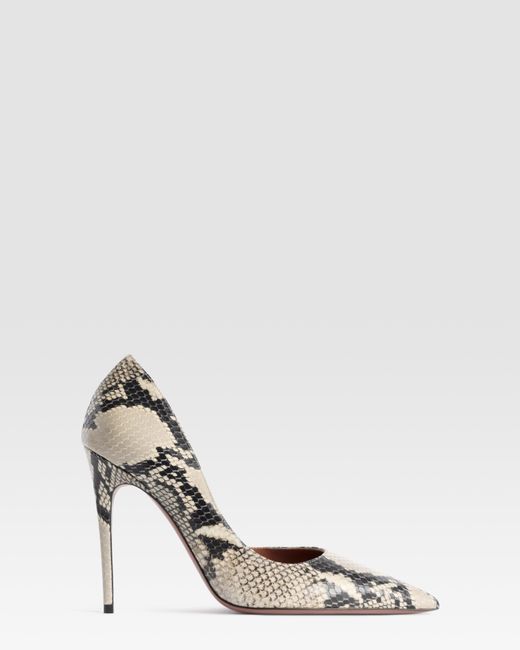 Paris Texas White Python-Print Pump