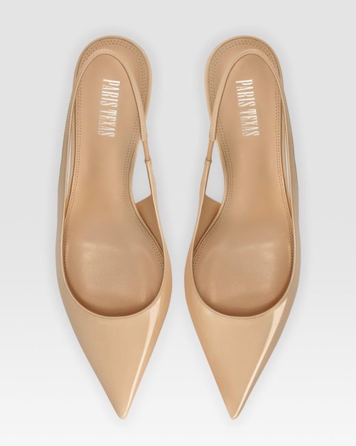 Paris Texas Natural Patent Leather Slingback