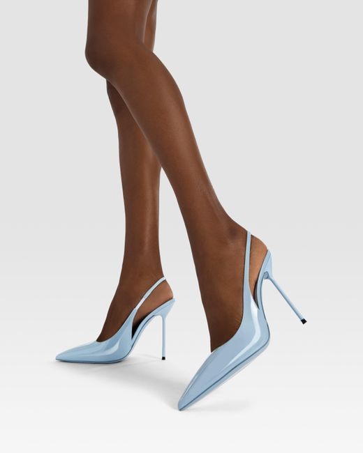 Paris Texas Blue Patent Leather Slingback