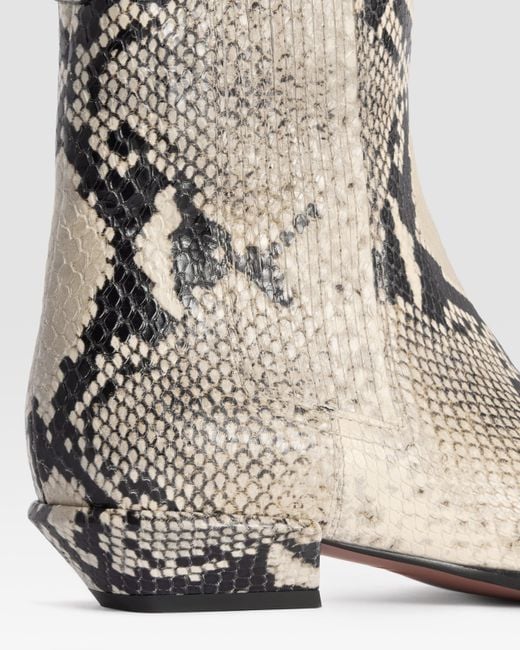 Paris Texas Natural Python-Print Ankle Boot