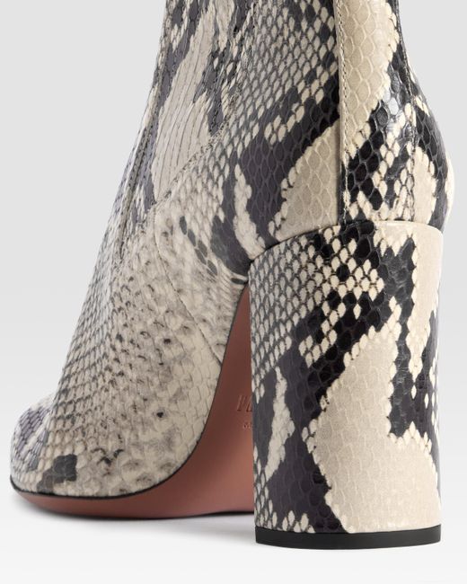Paris Texas White Python-Print Ankle Boot