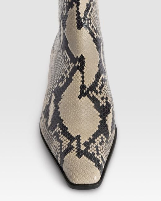Paris Texas Natural Python-Print Ankle Boot