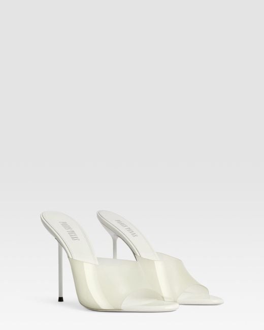 Paris Texas White Patent Leather And Pvc Mule