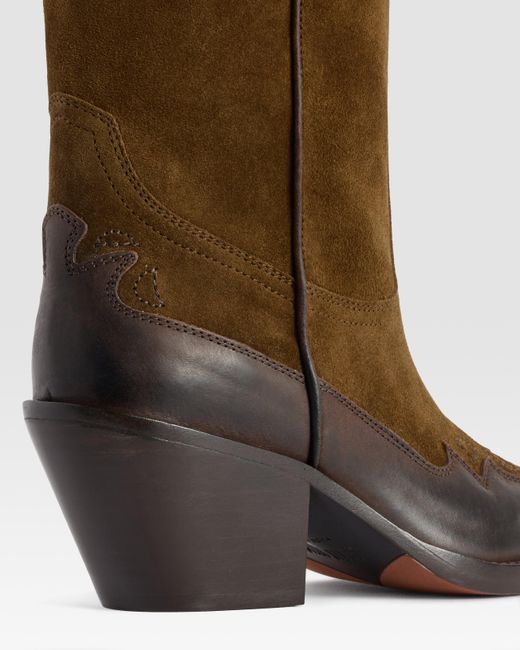 Paris Texas Brown Suede Western Boot