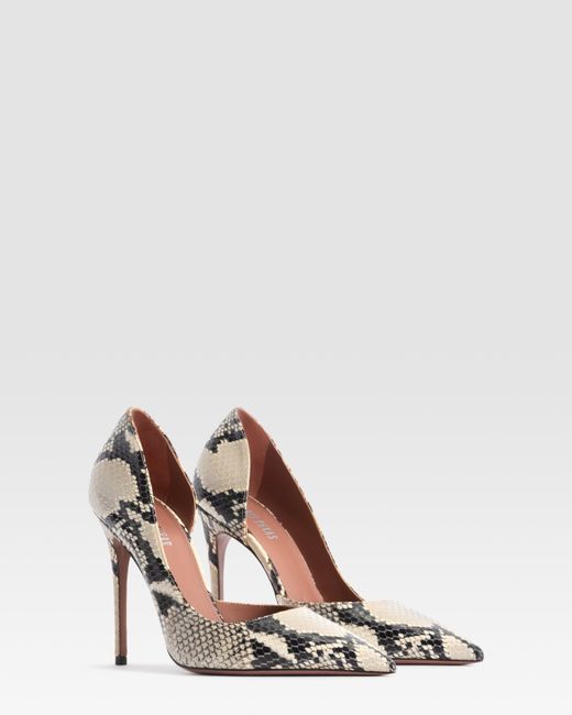 Paris Texas White Python-Print Pump