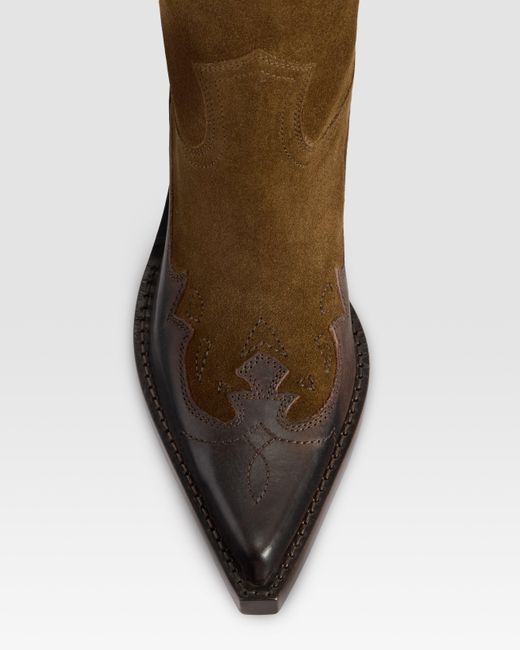 Paris Texas Brown Suede Western Boot