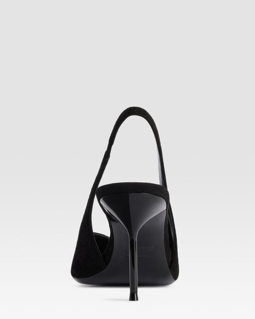 Paris Texas Black Suede Slingback