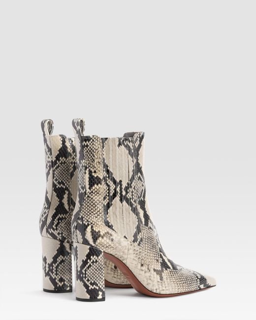 Paris Texas White Python-Print Ankle Boot