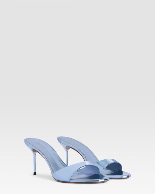 Paris Texas Blue Mirrored Leather Mule