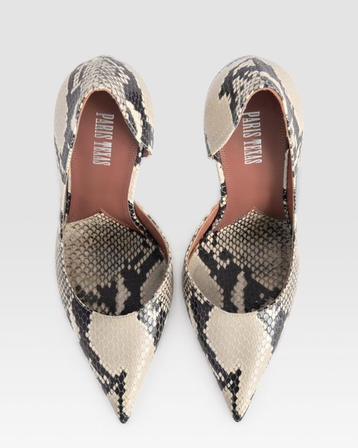 Paris Texas White Python-Print Pump