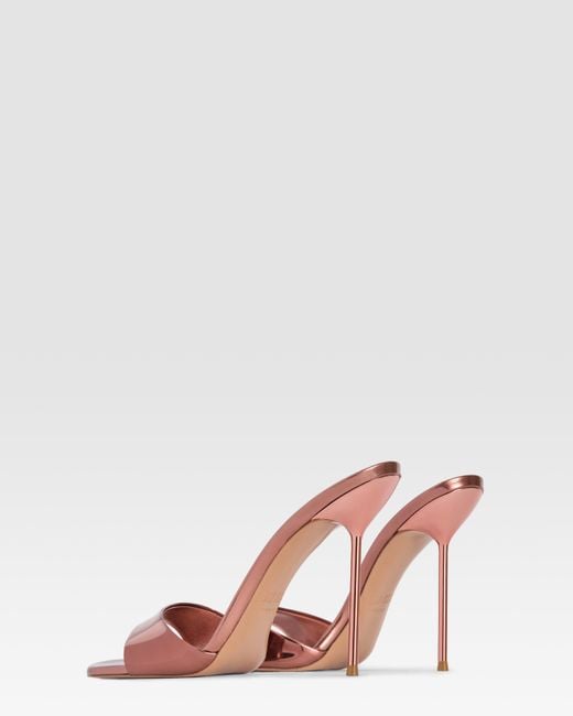Paris Texas Pink Mirrored Leather Mule
