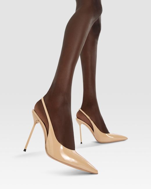 Paris Texas Natural Patent Leather Slingback