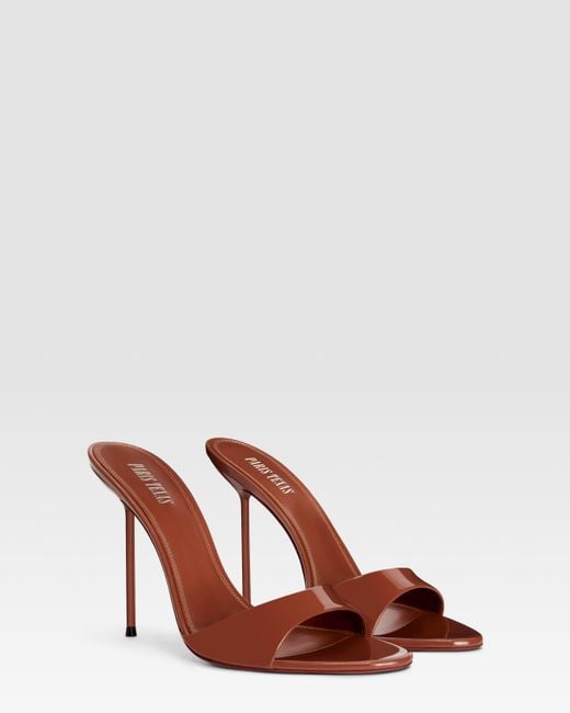 Paris Texas Brown Patent Leather Mule